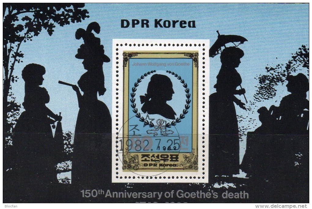 Die Großen der Welt+Korea 2264/8,5xZD+Block 121/2 o 32€ Goethe Scherenschnitt 1982  bloque bloc m/s space sheet bf Corea