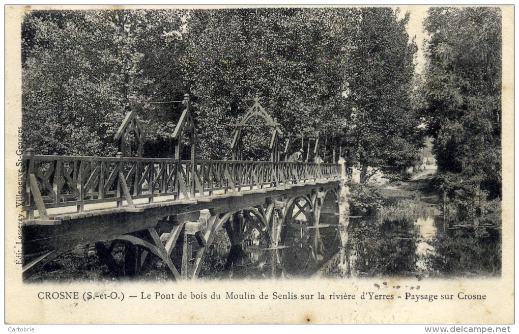 91 - CROSNE - Le Pont De Bois Du Moulin De Senlis Sur La Rivière D'Yerres - Crosnes (Crosne)