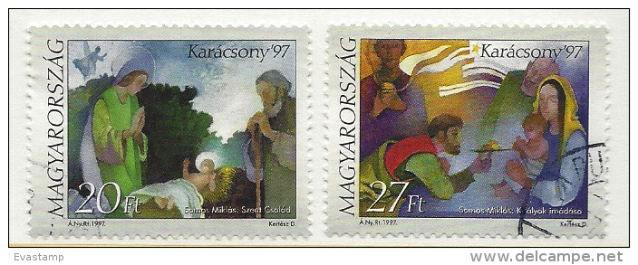 HUNGARY - 1997. Christmas /  Holy Family / Adoration Of The Magi USED IX.!!! Mi: 4471-4472. - Usado