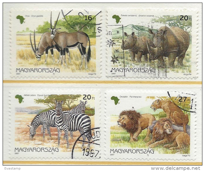 HUNGARY - 1997. African Animals / Lion / Gazella  USED!!!   I.  Mi: 4450-4453. - Oblitérés