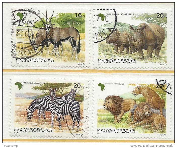 HUNGARY - 1997. African Animals / Lion / Gazella  USED!!!   V.  Mi: 4450-4453. - Usati