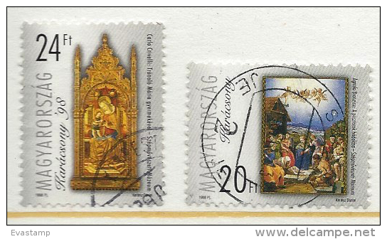 HUNGARY-1998. Christmas/Painting-Visit Of The Shepherds/Mary Upon The Throne With The Infant USED!!!! I.  Mi4519-4520. - Usati