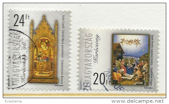 HUNGARY-1998. Christmas/Painting-Visit Of The Shepherds/Mary Upon The Throne With The Infant USED!!!! II.  Mi4519-4520. - Usado