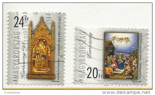 HUNGARY-1998. Christmas/Painting-Visit Of The Shepherds/Mary Upon The Throne With The Infant USED!!!! IV.  Mi4519-4520. - Oblitérés