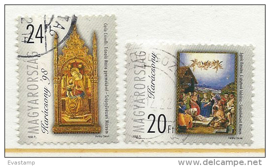 HUNGARY-1998. Christmas/Painting-Visit Of The Shepherds/Mary Upon The Throne With The Infant USED!!!! V.  Mi4519-4520. - Usado