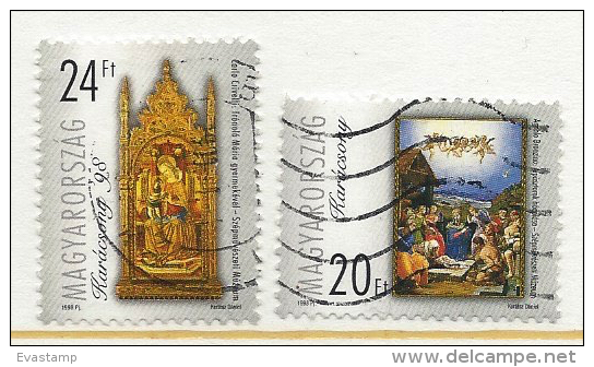 HUNGARY-1998. Christmas/Painting-Visit Of The Shepherds/Mary Upon The Throne With The Infant USED!!!! VI.  Mi4519-4520. - Usati