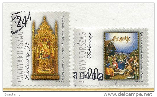 HUNGARY-1998. Christmas/Painting-Visit Of The Shepherds/Mary Upon The Throne With The Infant USED!!!! VII.  Mi4519-4520. - Usati