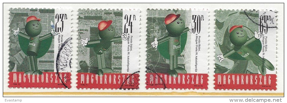 HUNGARY - 1998. Balint Postas-Post Office Mascot USED!!!   IX.  Mi 4480-4483. - Oblitérés