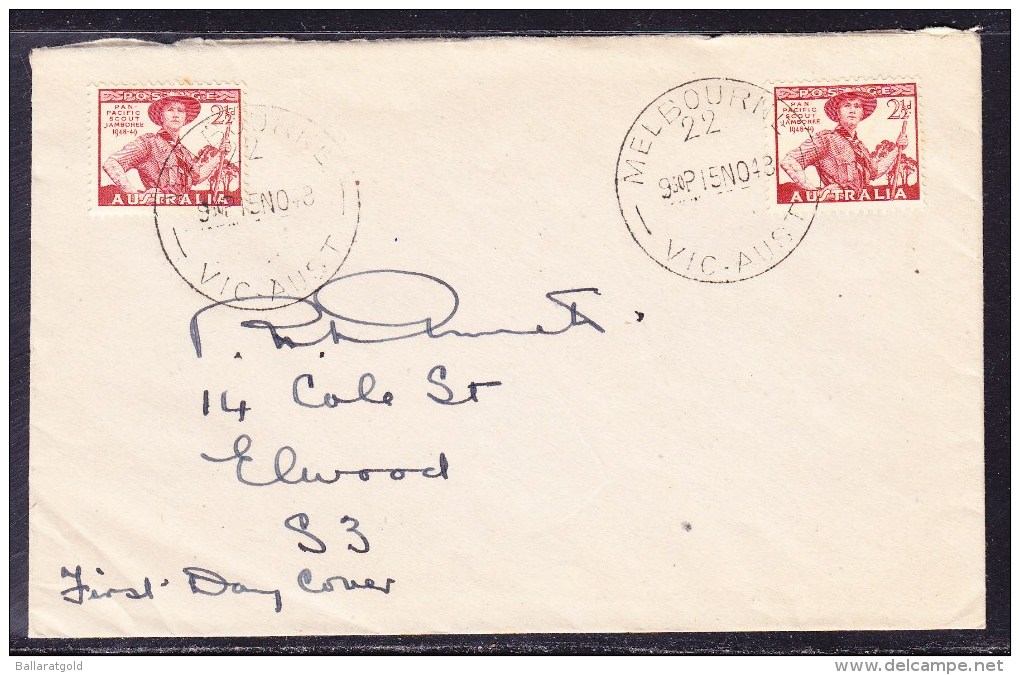 Australia 1948 - 2½d Scouting Private First Day Cover - Addressed - Covers & Documents