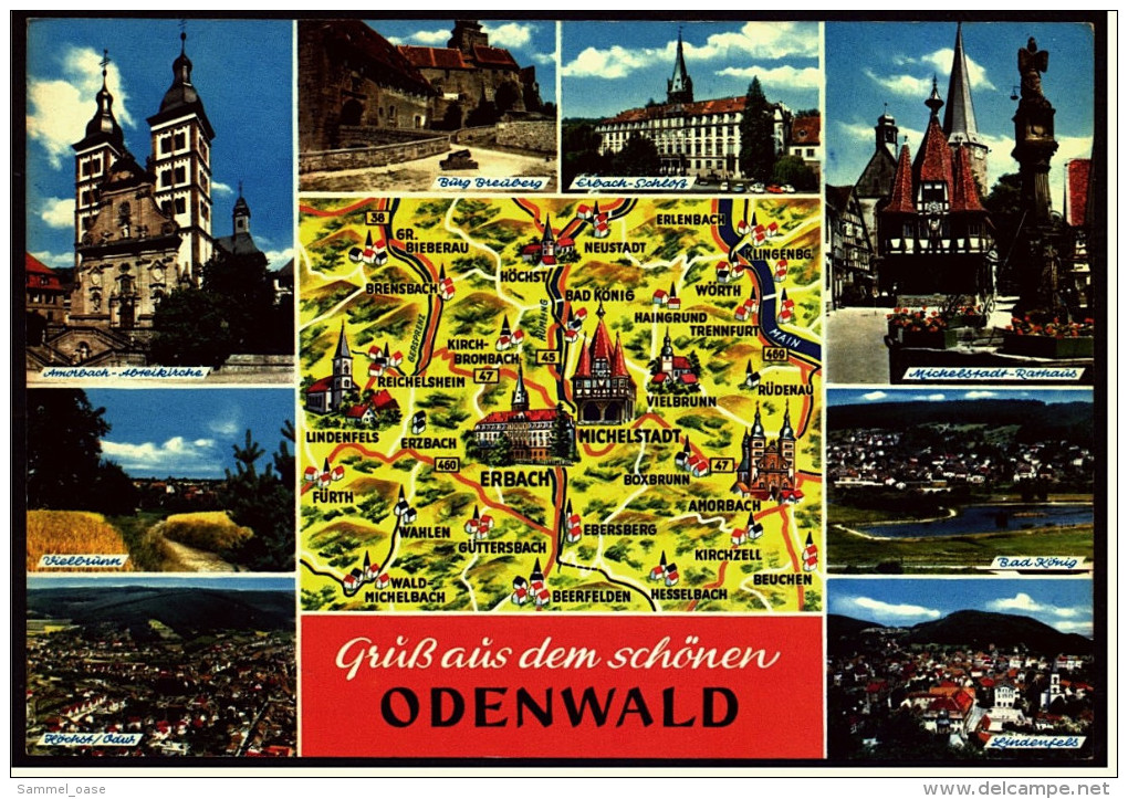 Der Odenwald  -  Mehrbild-Ansichtskarte Ca. 1970   (5092) - Michelstadt