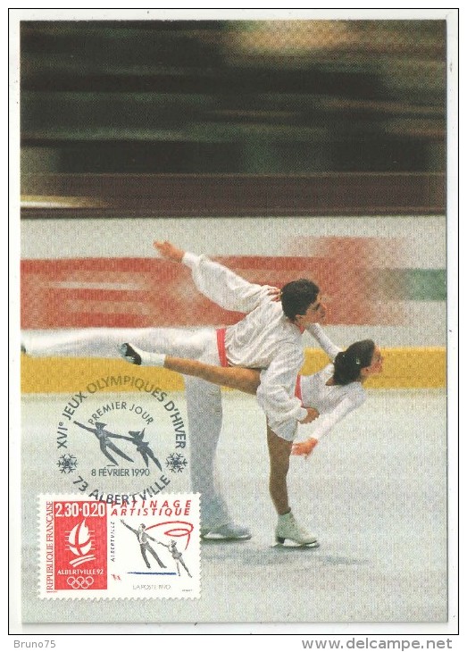 CM - Carte Maximum Card - 1990 - YT 2633 - Jeux Olympiques D'Hiver - Patinage Artistique - Albertville - 1990-1999