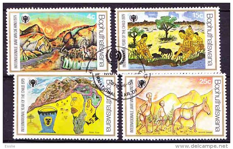 Bophuthatswana - 1979 - Childrens Drawings - Complete Set - Burros Y Asnos