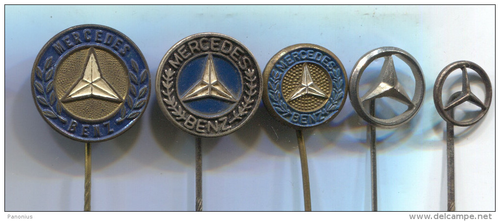 MERCEDES BENZ -  Car  Auto  Automobile, Vintage Pin Badge, Lot 5 Pieces - Mercedes