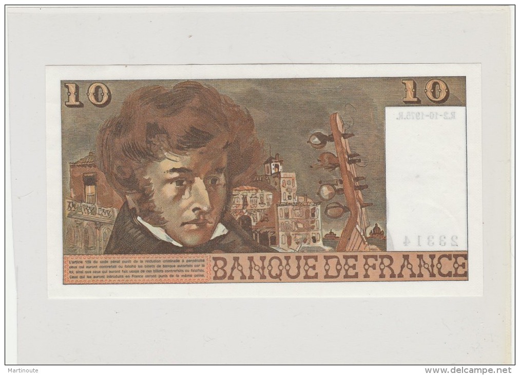 - BILLET De 10 FR Berlioz, Très Léger Pli à Droite - R.2-10-1975.R.   - 004 - 10 F 1972-1978 ''Berlioz''