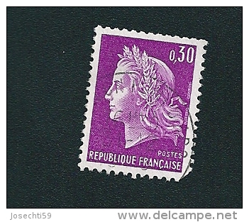 N° 1536  Marianne De Cheffer 0,30 Lilas France  Oblitéré  1967-69 - 1967-1970 Marianne De Cheffer