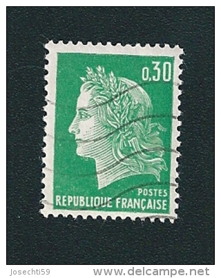 N° 1536A  Marianne De Cheffer 0,30 Vert France  Oblitéré  1967-69 - 1967-1970 Marianne Van Cheffer