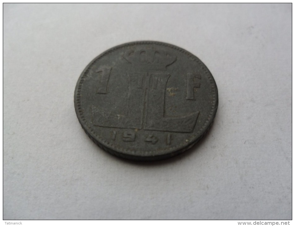 1 Franc 1941 Léopold III Type Rau Belgique-Belgie - 1 Frank