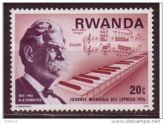 RWANDA DR A. SCHWEITZER JOURNEE MONDIALE LEPREUX 1976 N** - Autres & Non Classés
