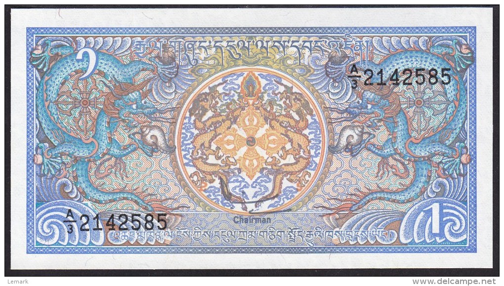 Bhutan 1 Ngultrum 1986 P12 UNC - Bhutan