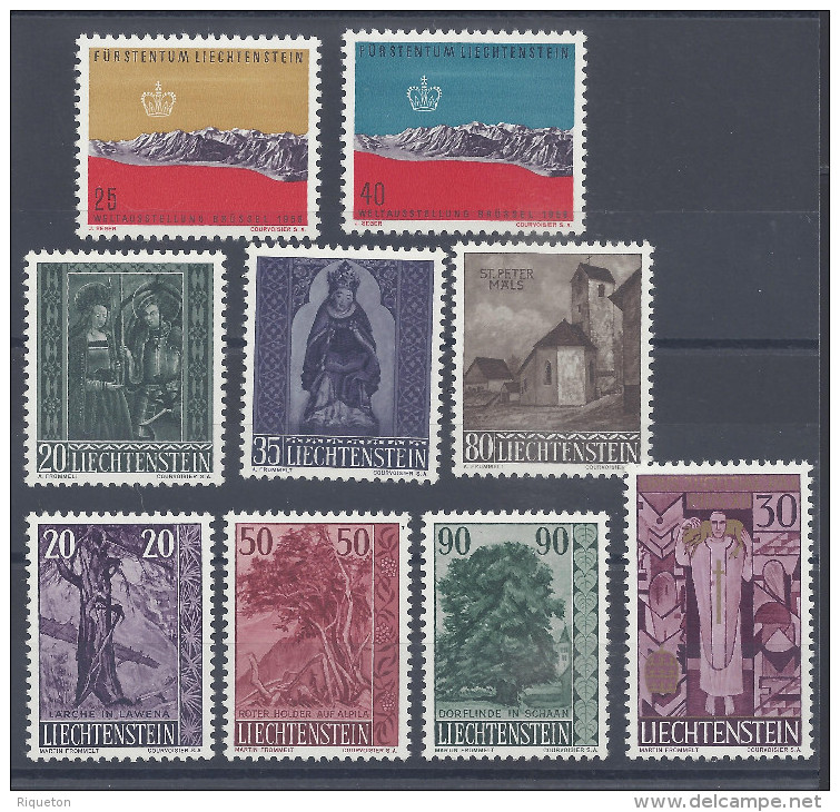 LIECHTENSTEIN - 1958-59 - N° 331 - 332 - 336 à 338 - 339 à 341 - NEUFS - X - TB - - Neufs