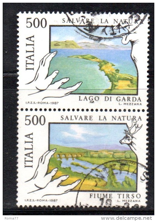 Y497 - Italia 1987 - Salvare La Natura Coppiola Usata - 1981-90: Usati