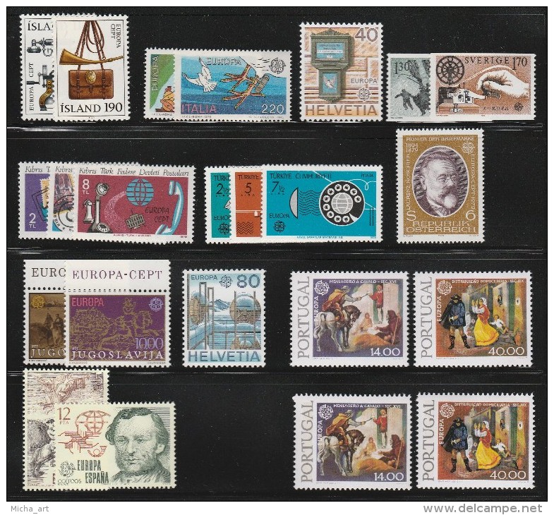 Europa Cept 1979 Complete Year +  Portugal Prosphor Set  Total 70  Values + 2 M/S  MNH - Années Complètes