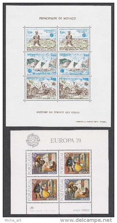 Europa Cept 1979 Complete Year +  Portugal Prosphor Set  Total 70  Values + 2 M/S  MNH - Full Years