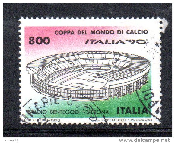 Y513 - ITALIA - 1990 - Usato - Coppa Del Mondo Di Calcio - Stadio Bentegodi - 1981-90: Usati