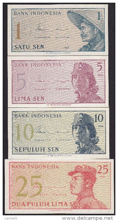 Indonesia Miniset 1,5,10,25 Sen 1964 UNC - Indonesia