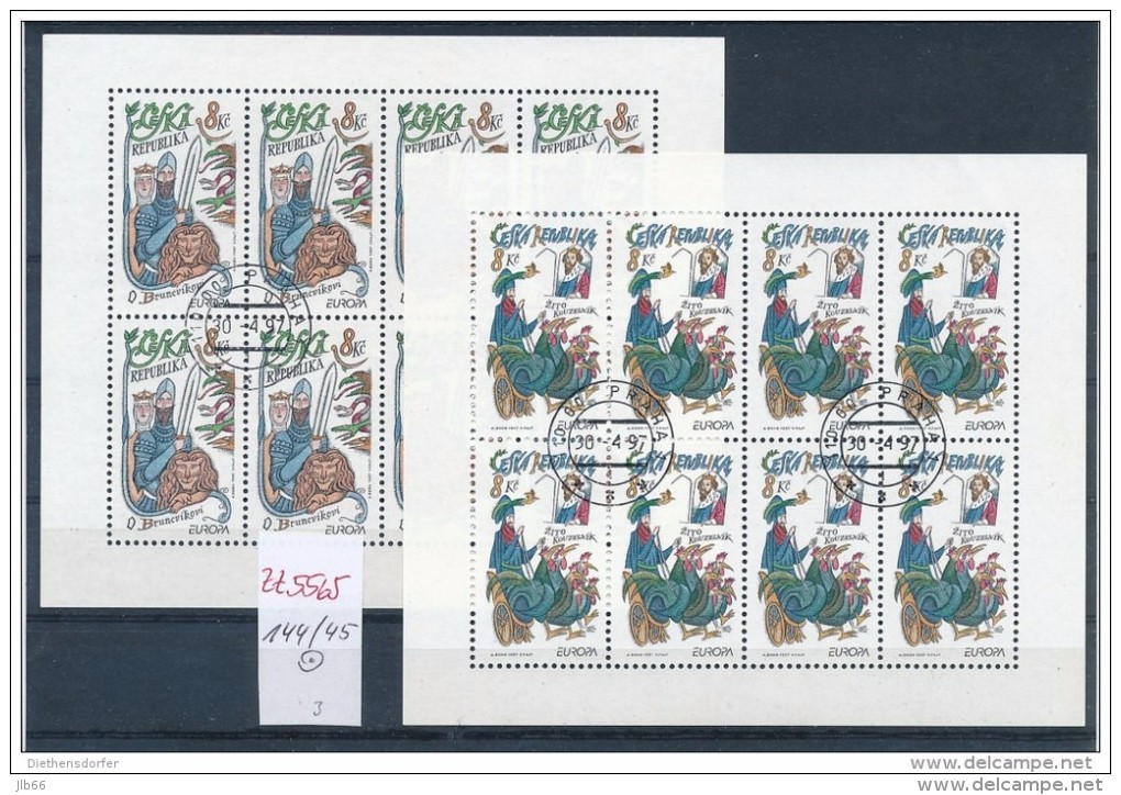 Europa 1997 2 Feuillets De 8 Timbres Oblitérés Légendes : Zito Le Magicien , Le Prince Au Glaive Magique - Blocs-feuillets