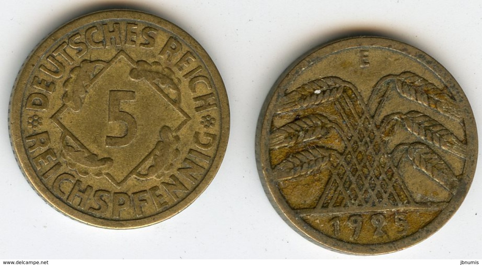 Allemagne Germany 5 Reichspfennig 1925 E J 316 KM 39 - 5 Rentenpfennig & 5 Reichspfennig