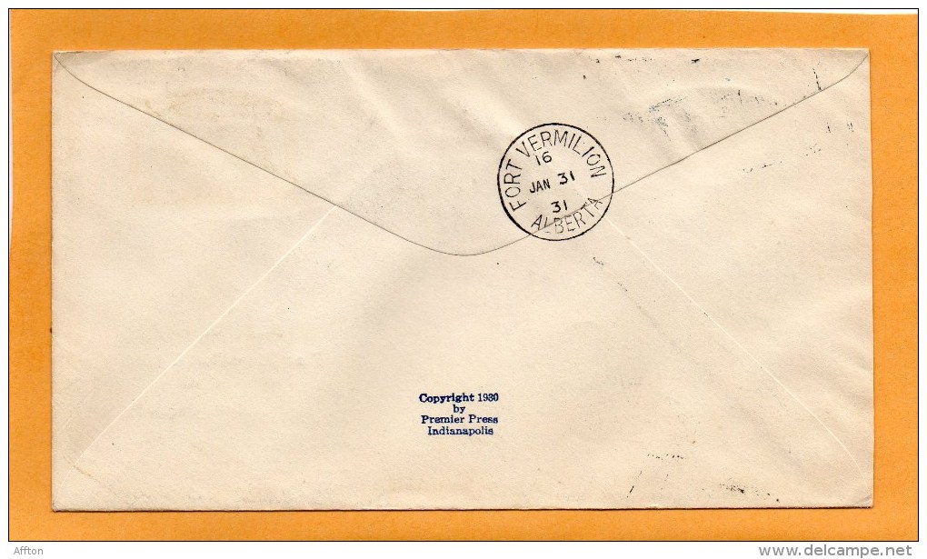 Peace River Alberta Fort Vermillion 1930 Air Mail Cover - First Flight Covers