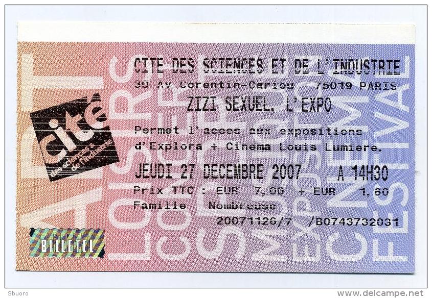 Exposition Titeuf - Zizi Sexuel - Zep - Paris - France 2007 - Tickets D'entrée