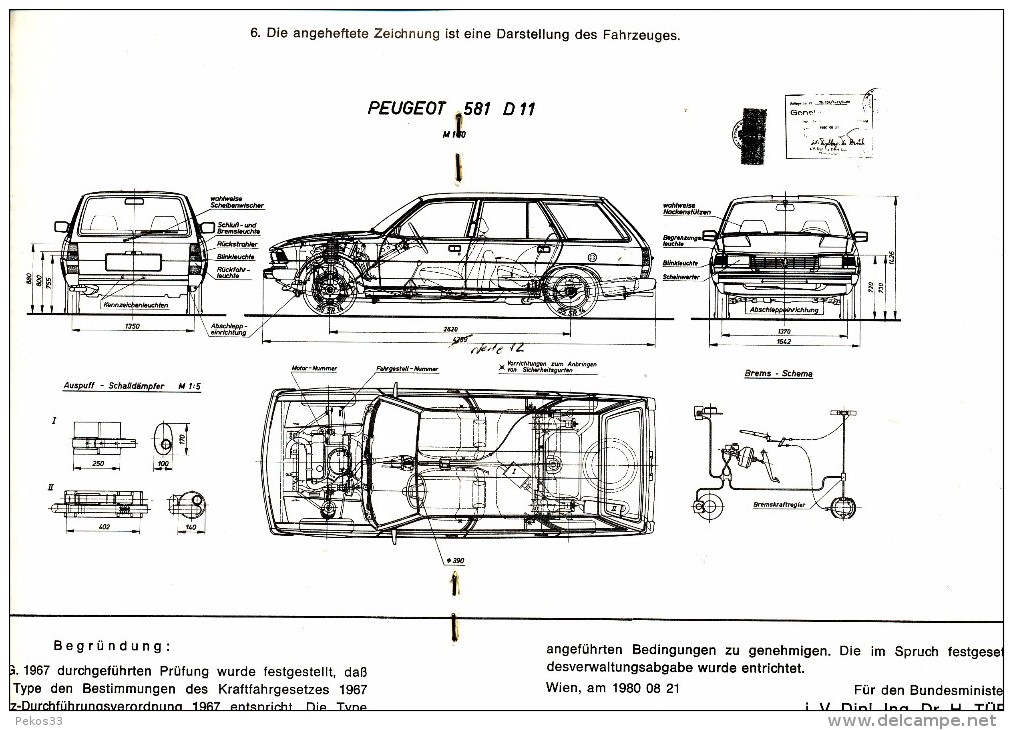 Peugeot  Typenschein   305 - Automobili