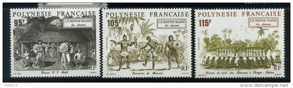 POLYNESIE Y&T N°410 411 412** COTE 7.65€ LE MONDE MAOHI LES DANSES - Nuovi