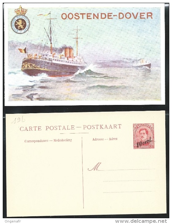 Carte Neuve N° 19b  Paquebots  Oostende-Dover - Tarjetas Transatlánticos