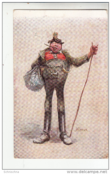 AK Trachten Figur, Wiesn Besucher, Signiert Futterer, Oktoberfest Stempel, Ca. 1910 - Humor