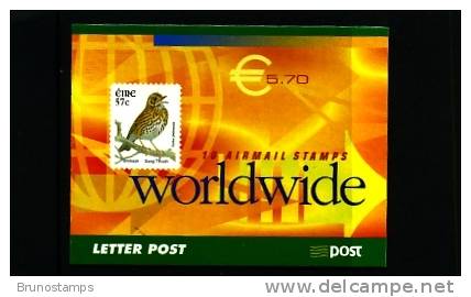 IRELAND/EIRE - 2002  € 5.70  BOOKLET SONG THRUSH  SELF-ADHESIVE  MINT NH - Libretti