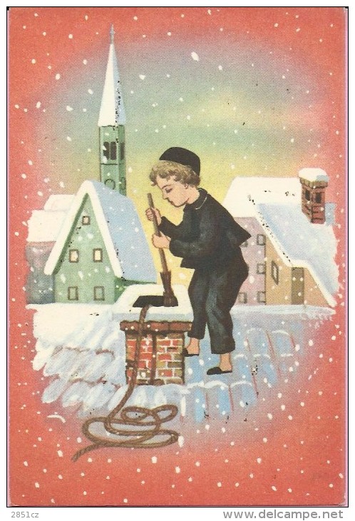 Happy New Year - Chimney Sweeper On The Roof,  1965., Yugoslavia () - Nouvel An