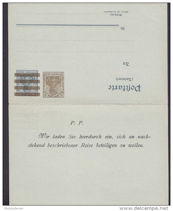 Germany Deutsches Reich Postal Stationery Ganzsache 2/3 Pf. Germania M. Antwort PRIVATE PRINT (2 Scans) - Cartes Postales