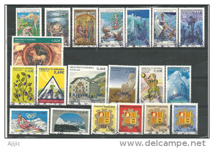 Année Complète ANDORRE 2002.  20 T-p Oblitérés Première Qualité. (Inclus EUROPA 2002 "le Cirque" & Hautes Faciales) - Used Stamps