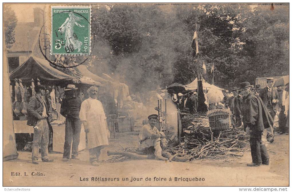 Bricquebec        50     Jour De Foire. Les Rôtisseurs - Bricquebec