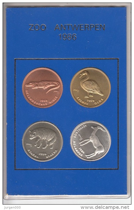 Zoo Antwerpen, complete set 1978-1987, van 40 munten voor 100 maal toegang, huidige waarde 3250 € !!!