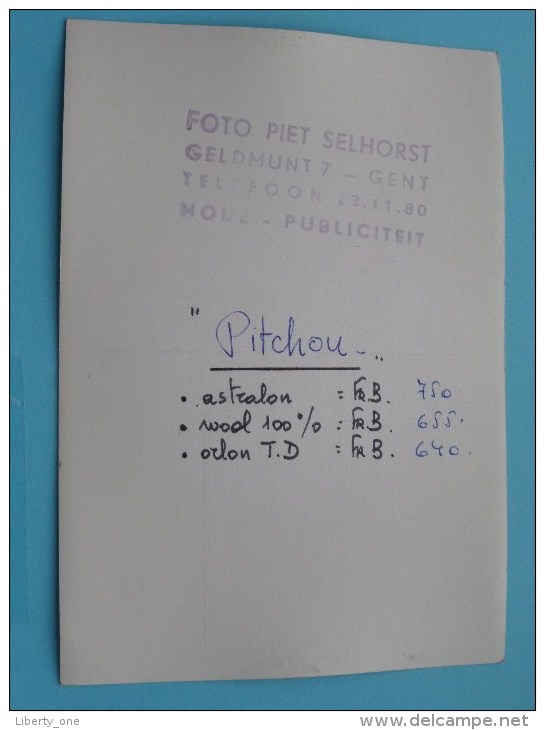 Foto PIET SELHORST Gent MODE Publiciteit " Pitchou " Jeanelli ( Formaat PK / CP Zie Foto Voor Details ) ! - 1940-1970