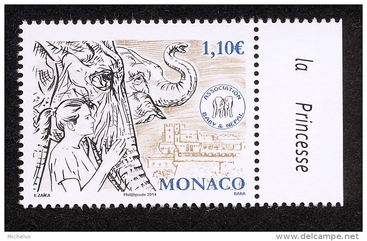 Monaco 2014 - Yv N° 2938 ** - ASSOCIATION BABY & NEPAL - Unused Stamps