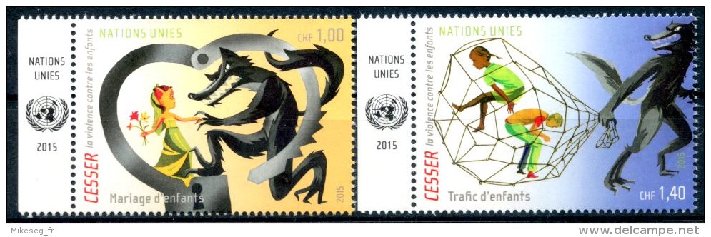 ONU Genève 2015 - Cesser La Violence Contre Les Enfants ** - Unused Stamps