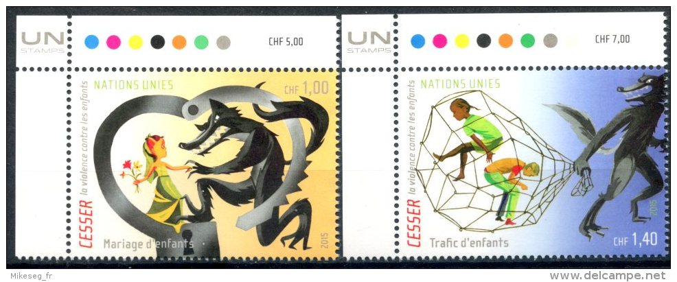 ONU Genève 2015 - Cesser La Violence Contre Les Enfants ** - Unused Stamps