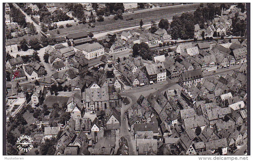 Germany PPC Lauf An Der Pegnitz Schöning Luftbild LAUF (Pegnitz) 1957 Sweden Echte Real Photo Véritable Vera (2 Scans) - Lauf