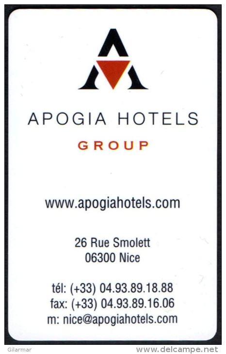 FRANCE - NICE - APOGIA HOTELS GROUP - Chiavi Elettroniche Di Alberghi