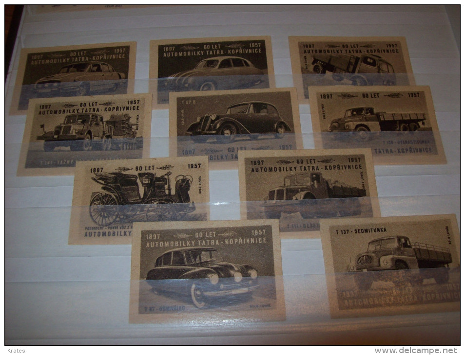 Old Matchbox Labels - Old Cars And Trucks - Boites D'allumettes - Etiquettes